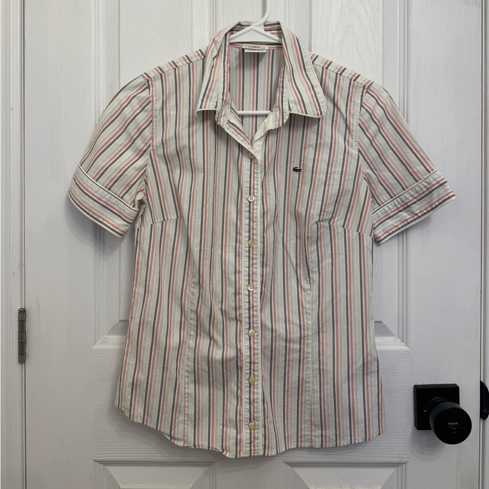 Women’s Lacoste Short Sleeve Button Down Shirt